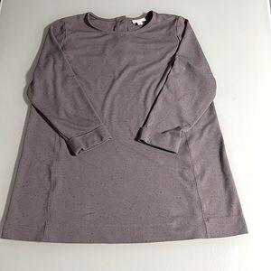 J.Jill Gray Slub Knit Tunic Top sz L